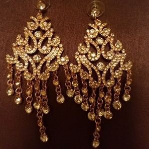 Rose gold pageant/prom earrings